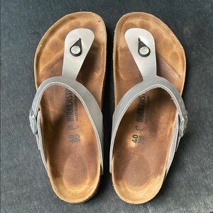 Birkenstock Light Gray Thong Sandals